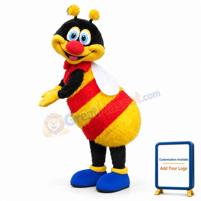 Colorful Happy Bee Mascot Costume