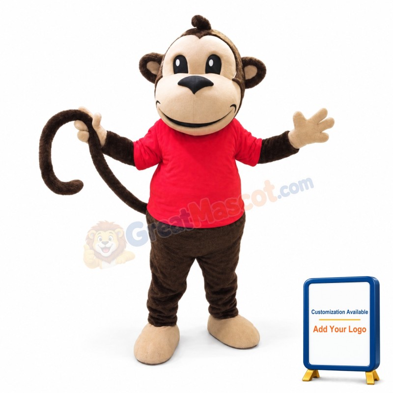College Happy Monkey Mascot Costume