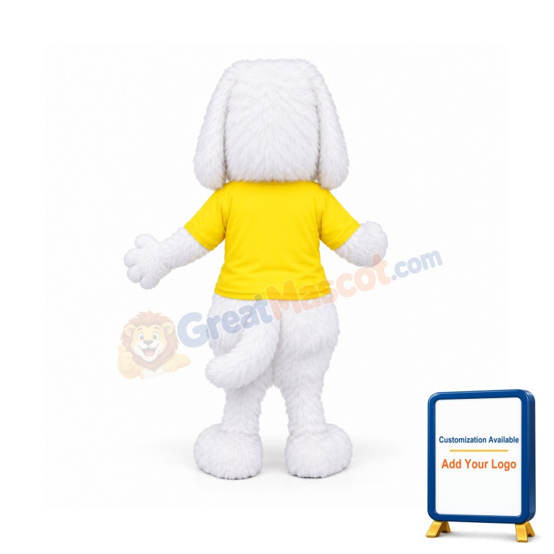 Cute White Dog Mascot Costume