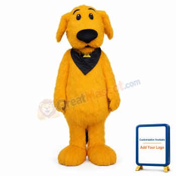 Cute Furry Yellow Dog Mascot Costume