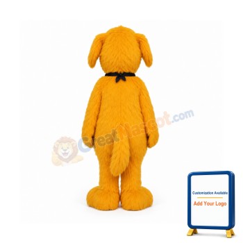 Cute Furry Yellow Dog Mascot Costume