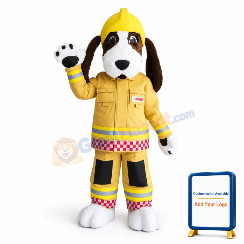 Fire Brigade Dog Mascot Costume