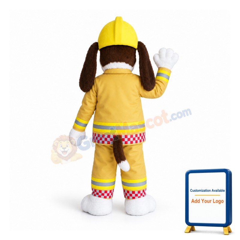 Fire Brigade Dog Mascot Costume