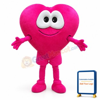 Pink Heart Mascot Costume