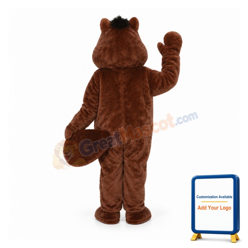 Furry Beaver Mascot Costume