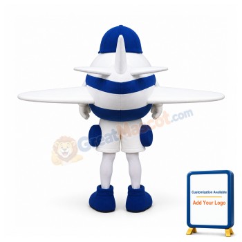Blue Aircraft Mascot Costume