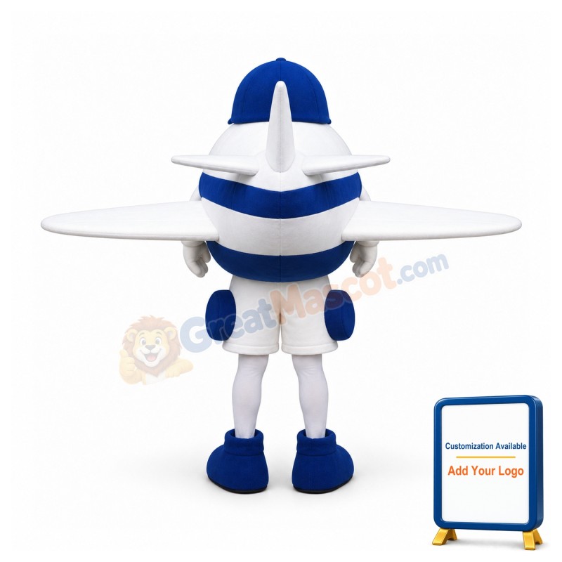 Blue Aircraft Mascot Costume