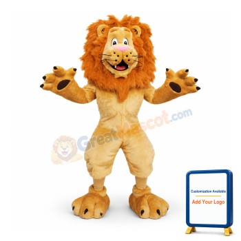 Happy Furry Lion Mascot Costume