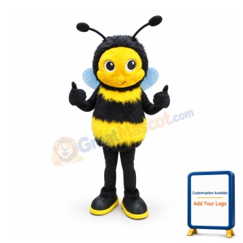 Cute Fluffy Bee Mascot Costume