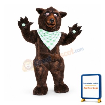 Brown Fluffy Bear Mascot Costume