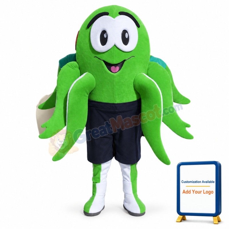 Green Octopus Mascot Costume