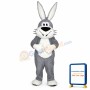 Grey & White Rabbit Mascot Costume