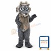 Grey Fluffy Wolf Mascot Costume
