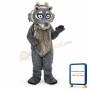 Grey Fluffy Wolf Mascot Costume