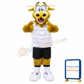 Brown Fluffy Cow Mascot Costume