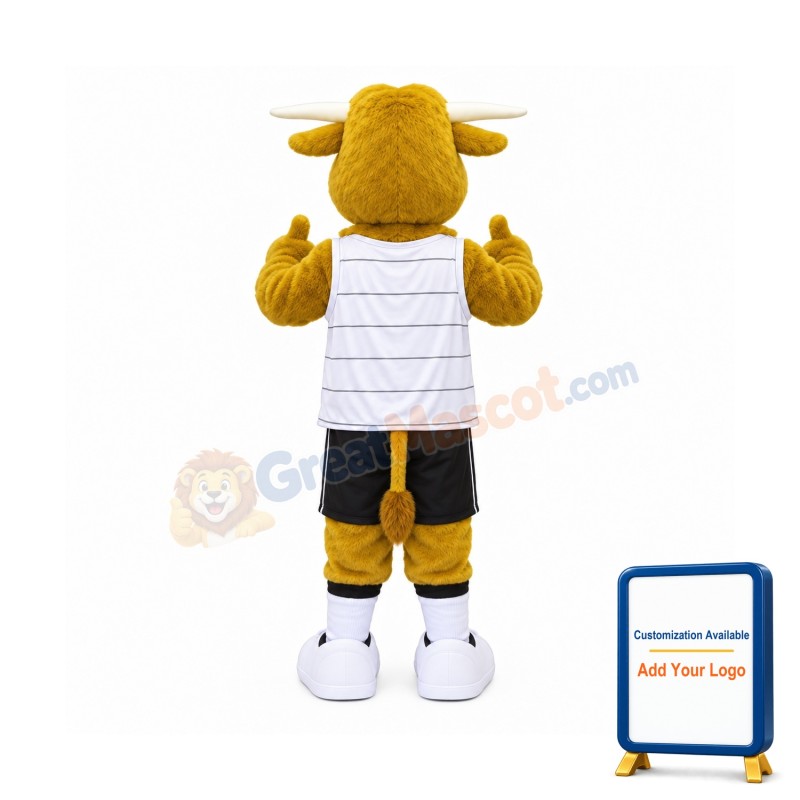 Brown Fluffy Cow Mascot Costume