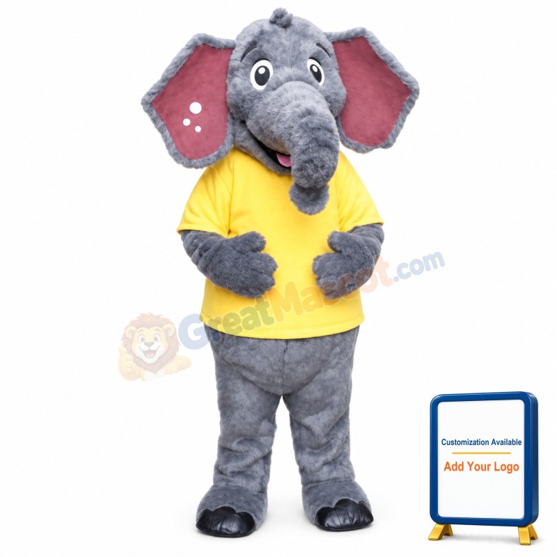 Cute Fluffy Elephant Mascot Costume
