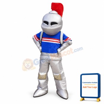 Silver Knight Mascot Costume