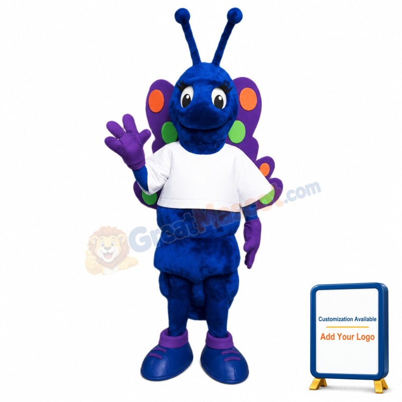 Blue Butterfly Mascot Costume