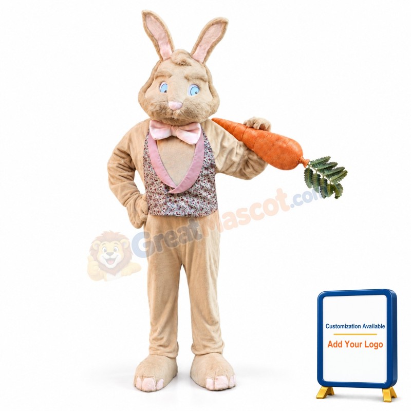 Tan Bunny Rabbit Mascot Costume