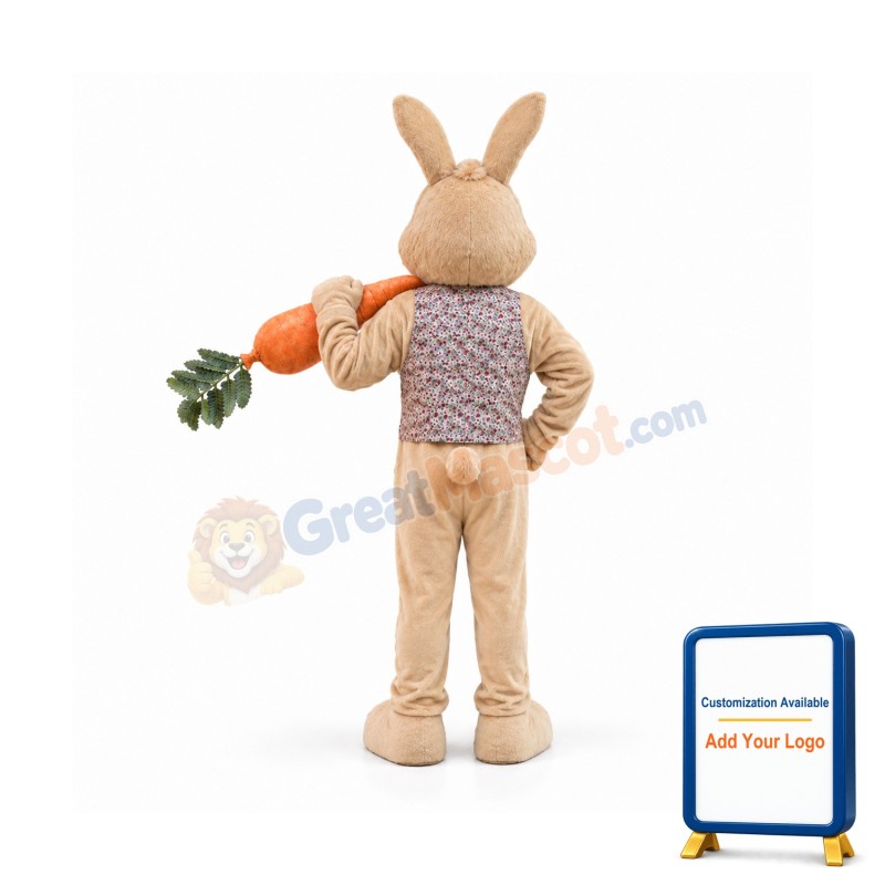 Tan Bunny Rabbit Mascot Costume