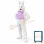 Confident White Bunny Rabbit Mascot Costume