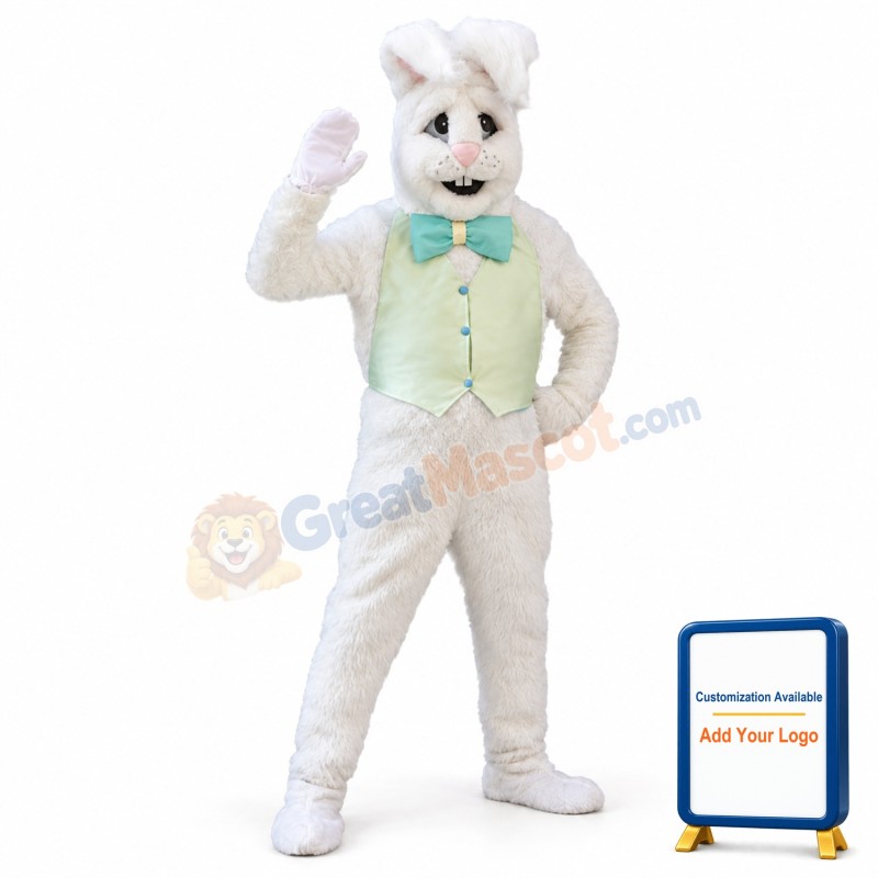 Cute White Bunny Rabbit Mascot Costume
