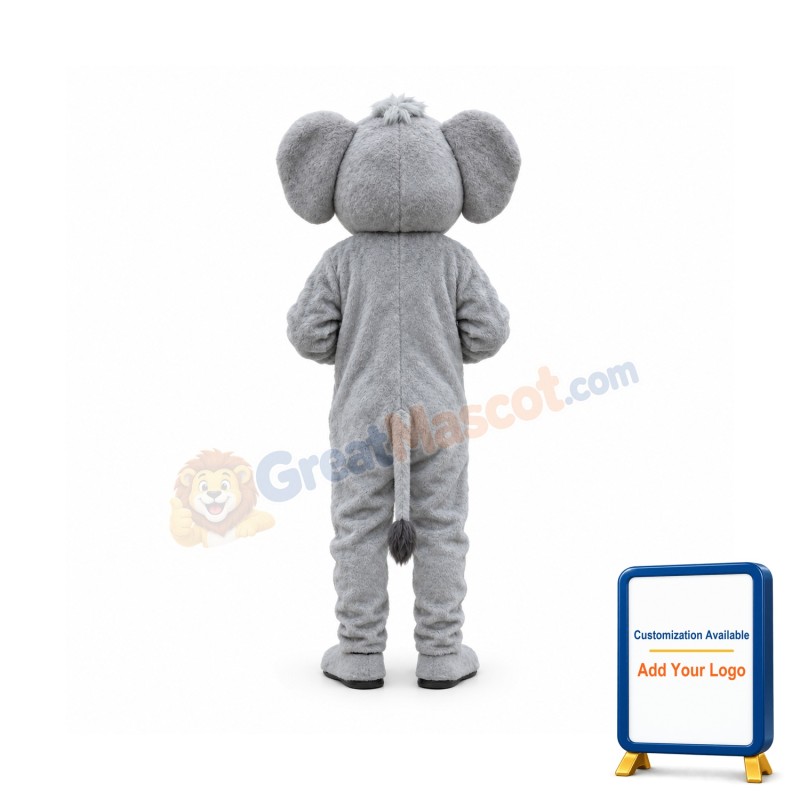 Grey Elephant Mascot Costume