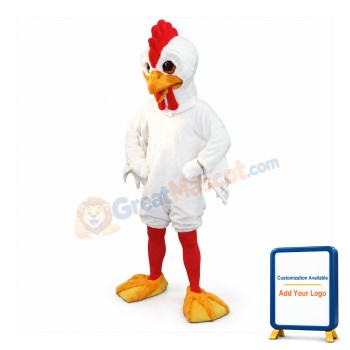 White Rooster Mascot Costume