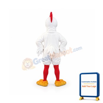 White Rooster Mascot Costume