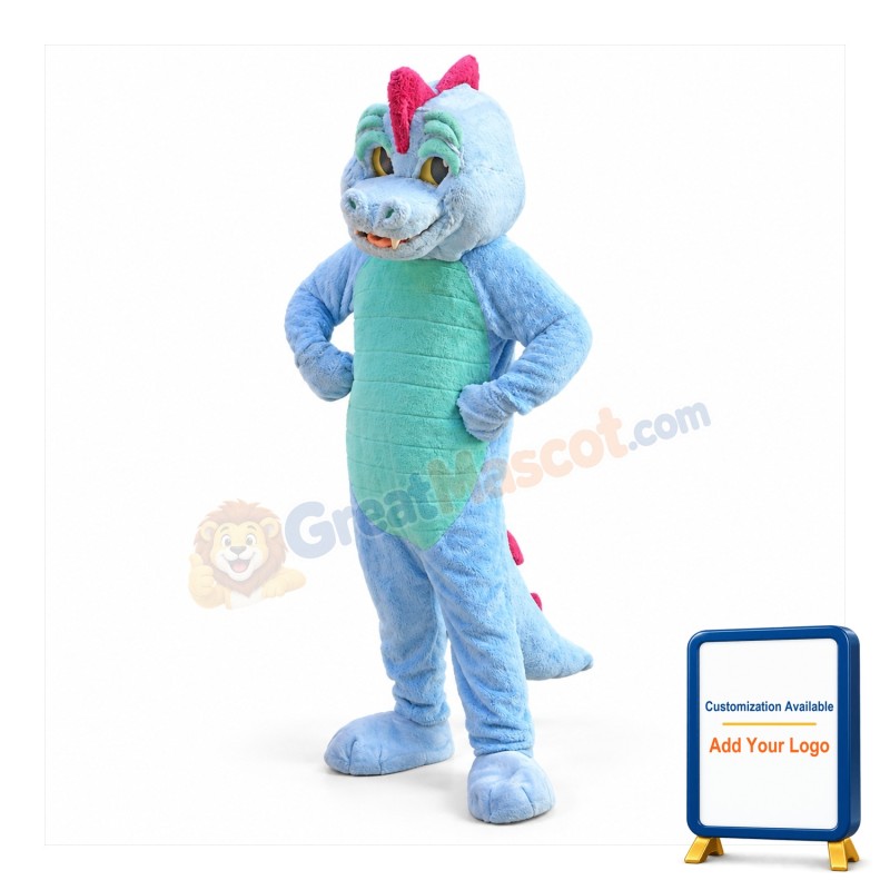 Blue Magic Dragon Mascot Costume