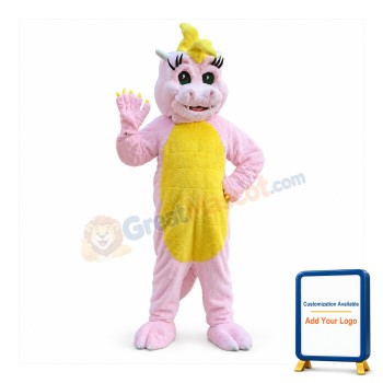 Pink Magic Dragon Mascot Costume