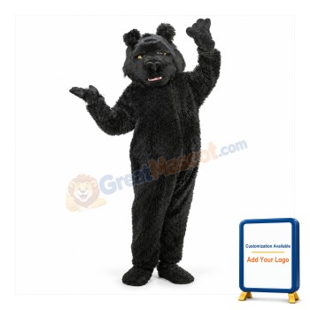 Shaggy Black Bear Mascot Costume