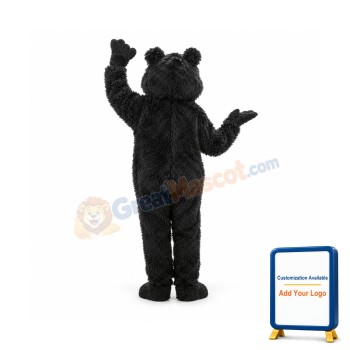 Shaggy Black Bear Mascot Costume