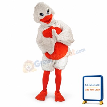 White & Red Duck Mascot Costume