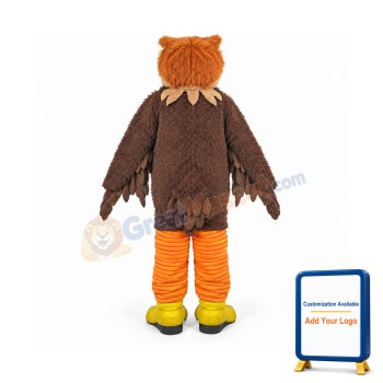 Brown Furry Owl Mascot Costume