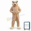 Friendly Tan-colored Lion Mascot Costume