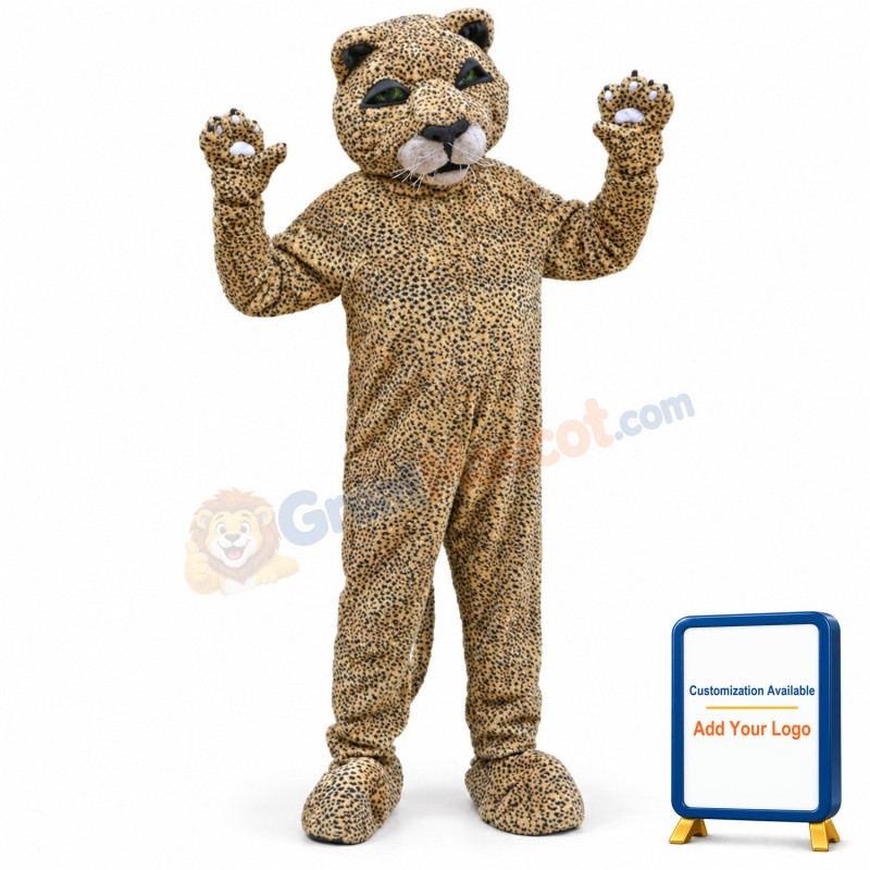 Spotted Brown Leopard Mascot Costume