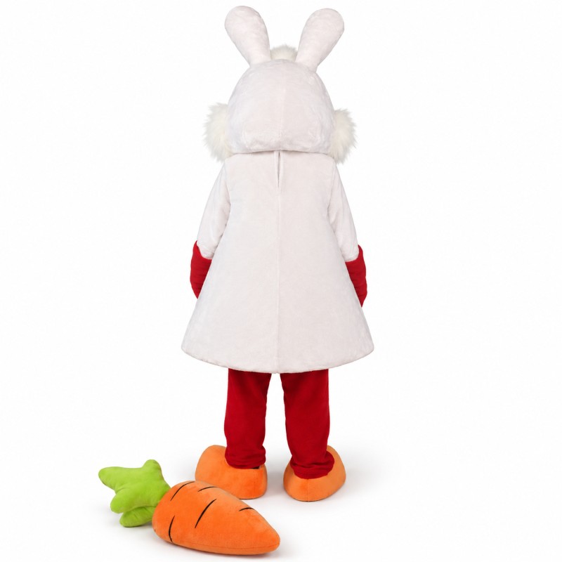 White Bunny Rabbit with Carrot Mascot Costume