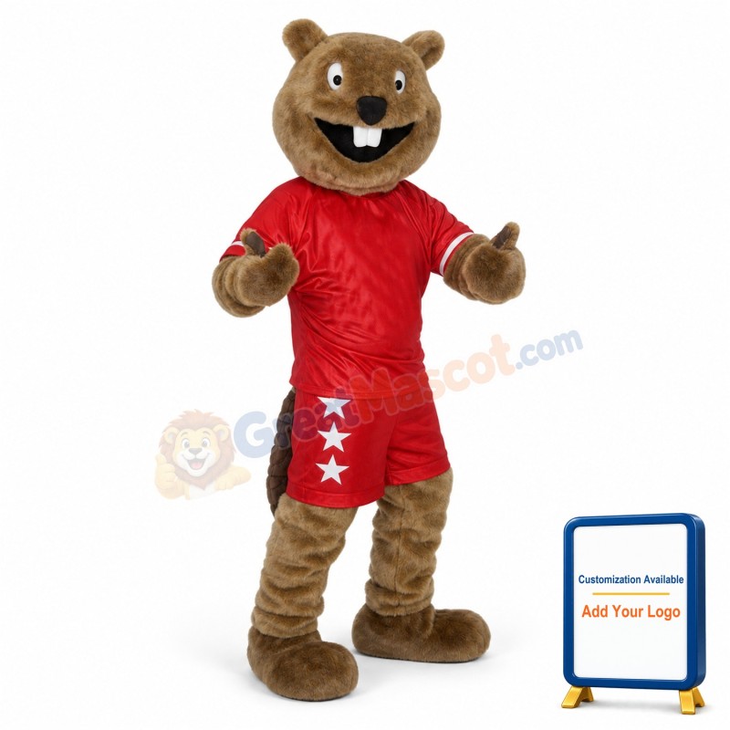 Happy Beaver Mascot Costume