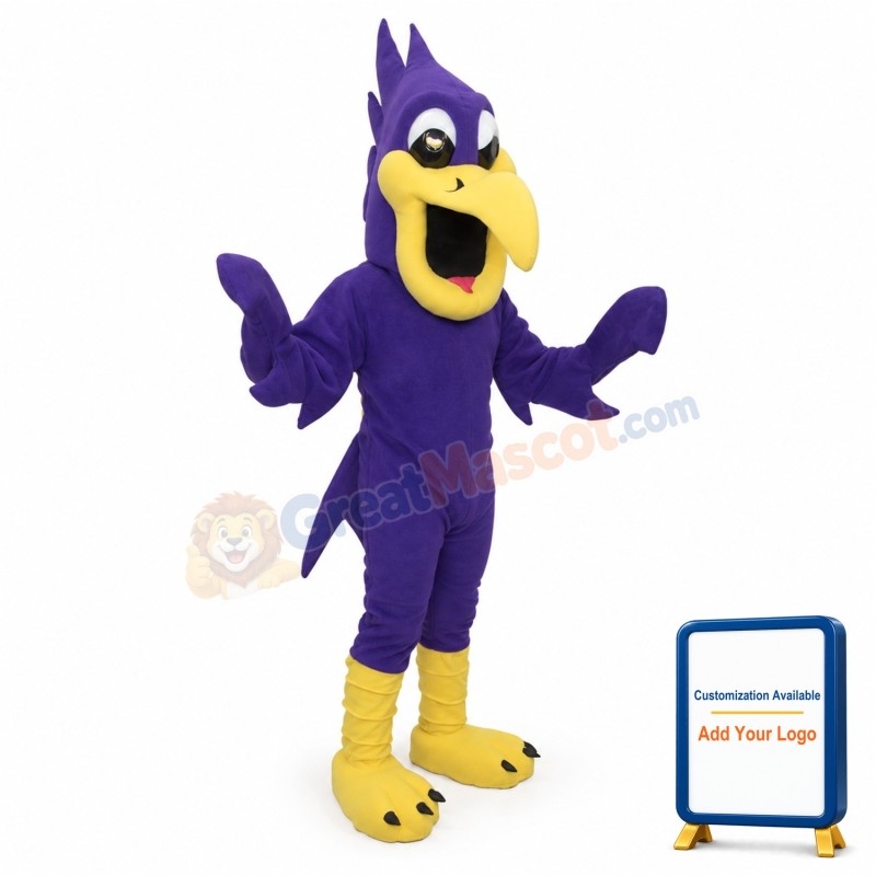 Purple Bird Mascot Costume