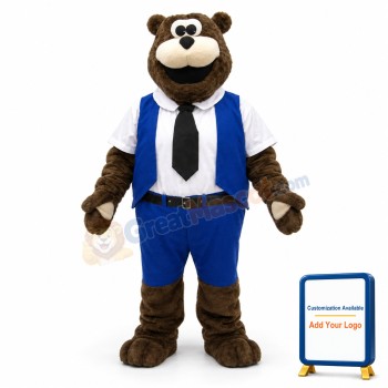 Worker Bear Mascot Costume