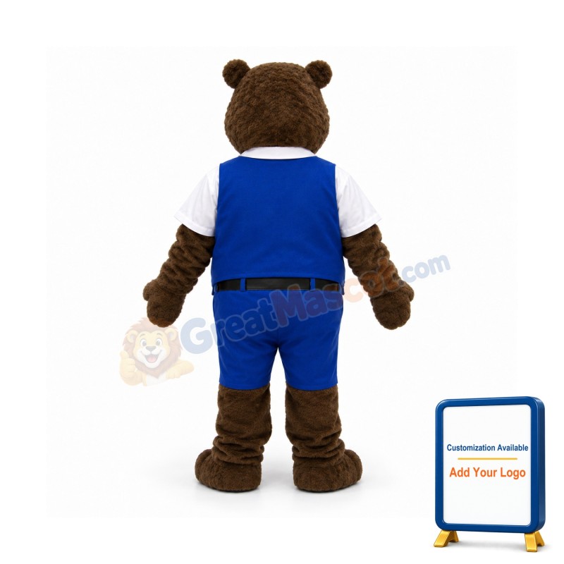 Worker Bear Mascot Costume