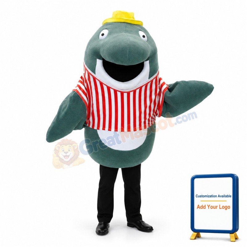 Green Dolphin Mascot Costume