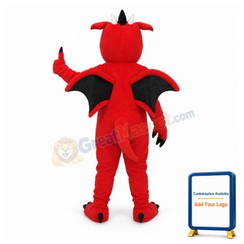 Red Dragon Mascot Costume For Adult