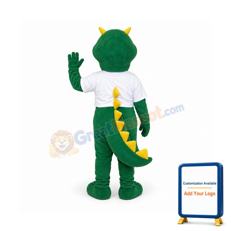 Happy Green Dragon Mascot Costume