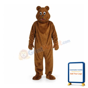 Happy Realistic Brown Bear Mascot Costume