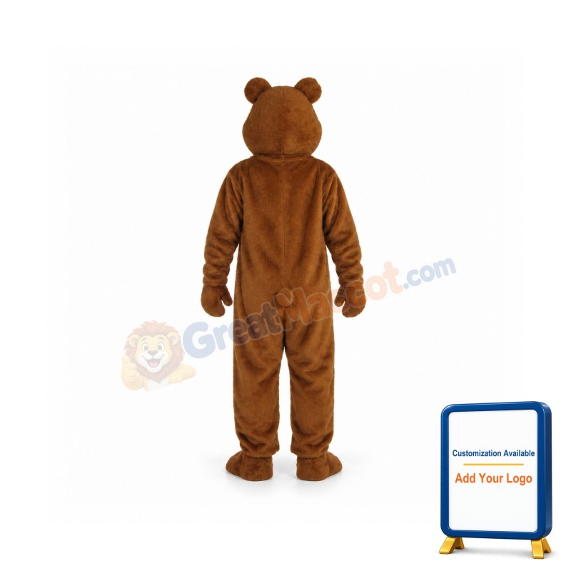 Happy Realistic Brown Bear Mascot Costume
