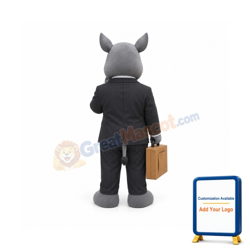 Gentleman Rhino Mascot Costume