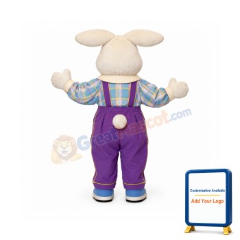 White Furry Easter Bunny Mascot Costume
